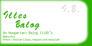 illes balog business card